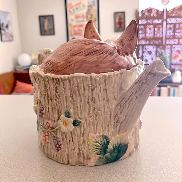 ❤️Fitz & Floyd Authentic Vintage Sleeping Fox Home Teapot Cottage Fairy Garden❤️ - Picture 6 of 14